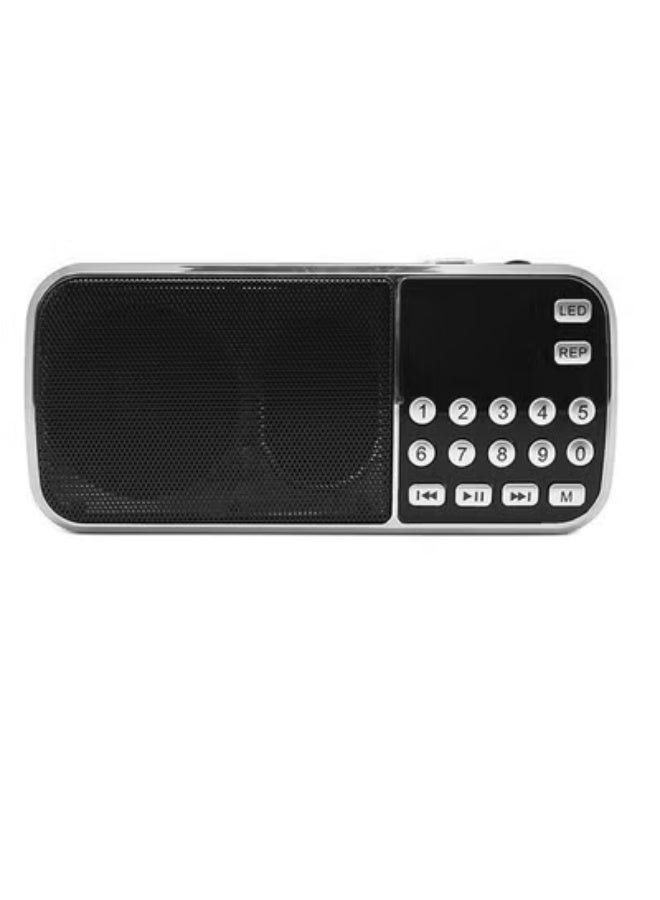 Y-501 Mini FM Radio Digital Portable 3W Stereo Speaker MP3 Audio Player High Fidelity Sound Quality w/ 0.75 Inch Display Screen LED Flashlight Support USB Drive TF Card AUX-IN Earphone-out - Image 1